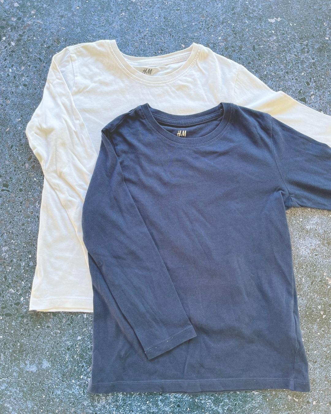 H&M white and blue long sleeve T shirt set 5/6Y – Nearly New Kids