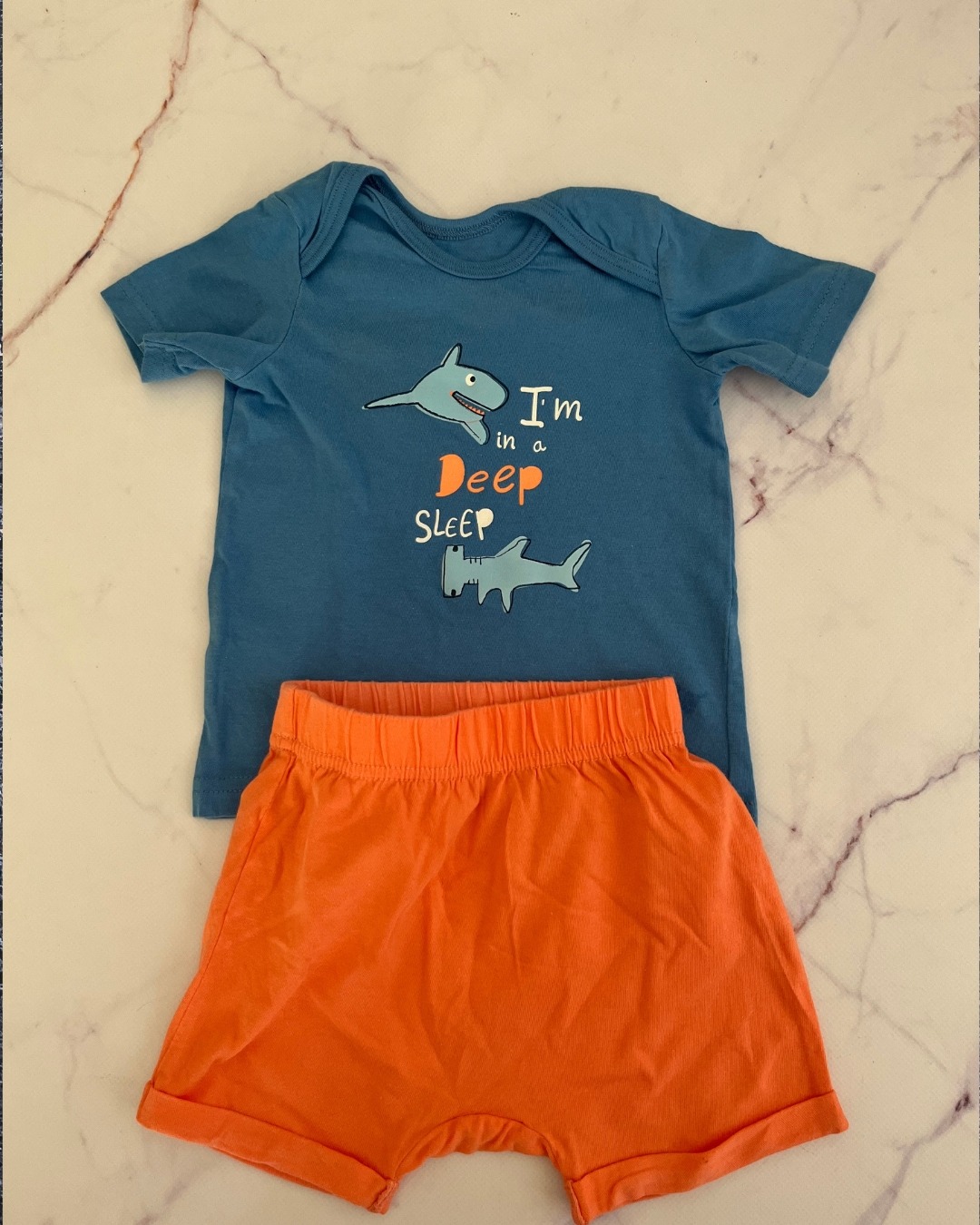 Woolworths blue and orange ‘ I’m in a deep sleep’ summer pajama set 6 ...