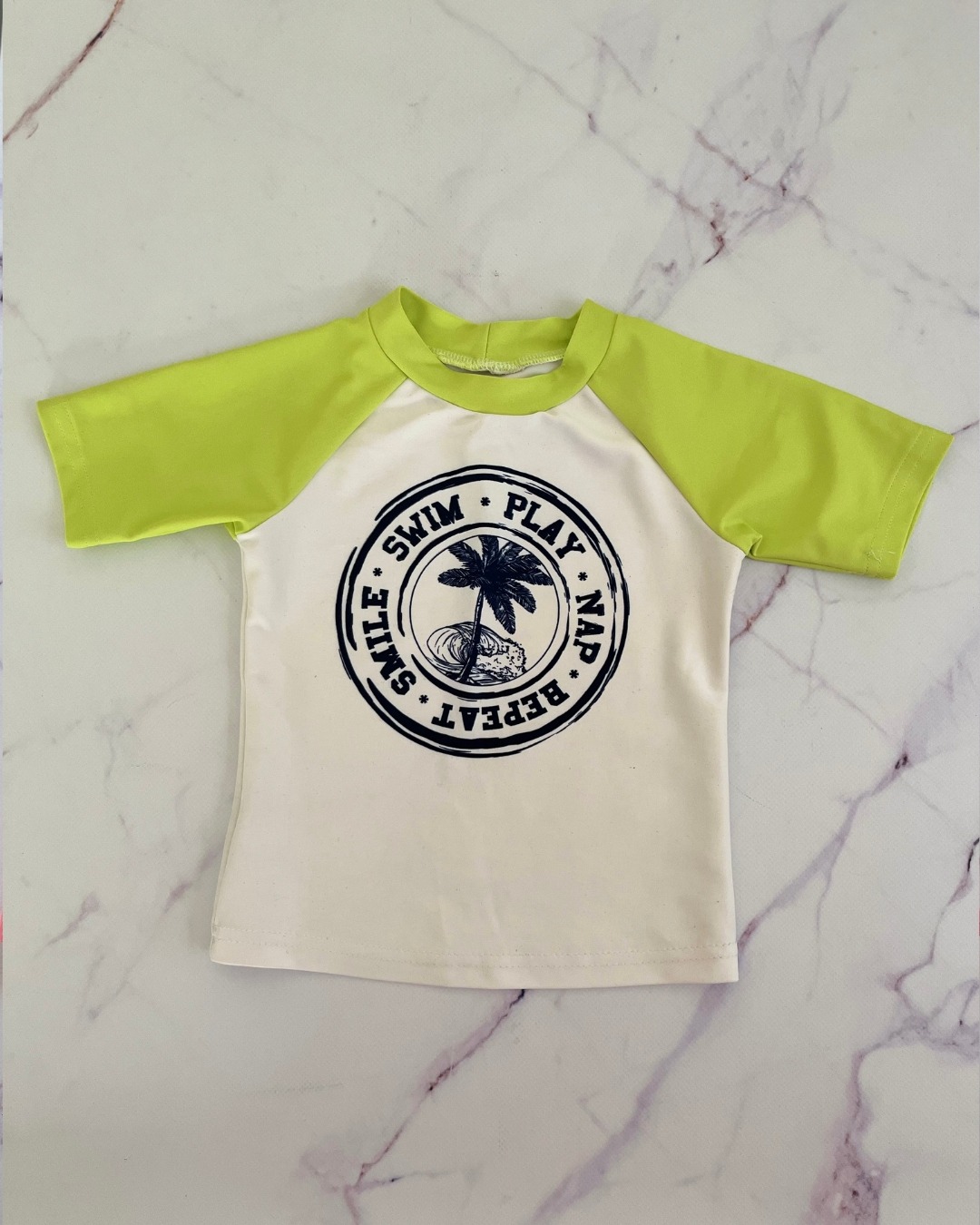 Woolworths white and green rash vest 18/24M – Nearly New Kids