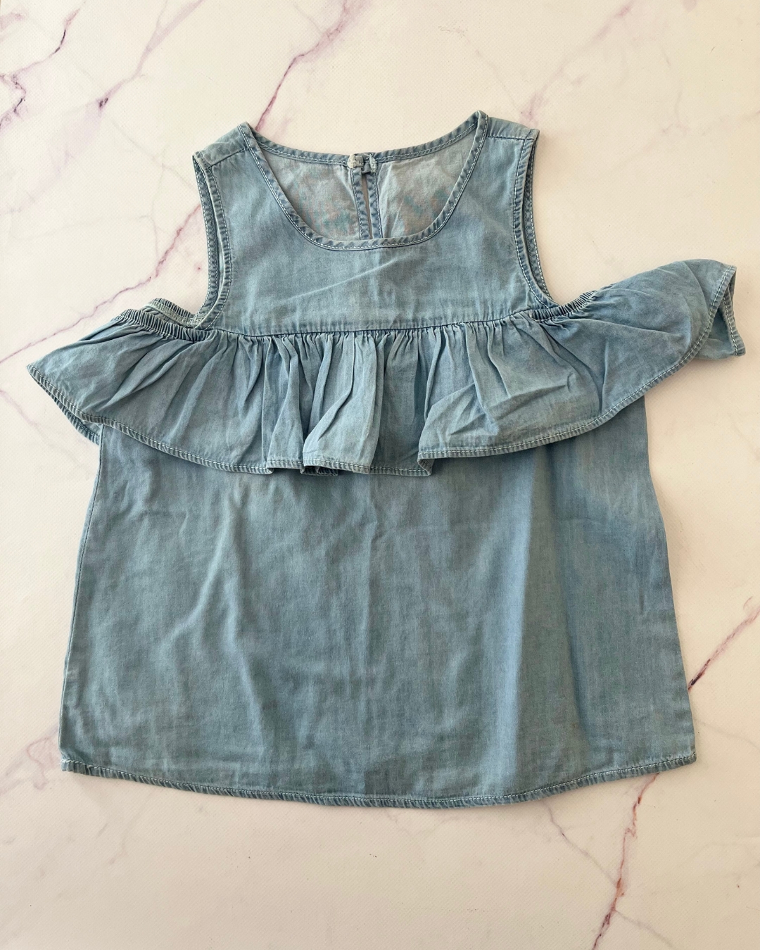 &US light blue frilly top 11Y – Nearly New Kids